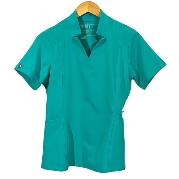 Figs Tops - FIGS Inala Slim Top - Oasis - XS